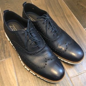 Navy Cole Haan ZEROGrand Wingtip Oxford- Sz 12